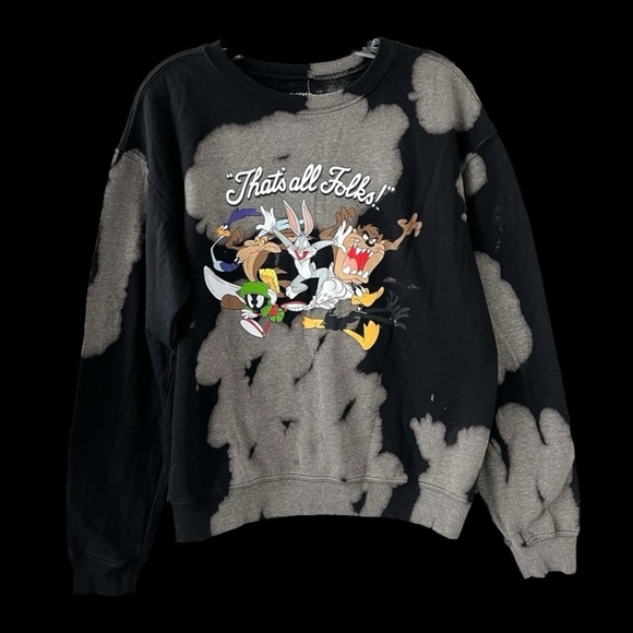 NWT Looney Tunes Tie Dye Tune Squad Pullover Sweater Size Medium 90s Retro - Picture 1 of 5